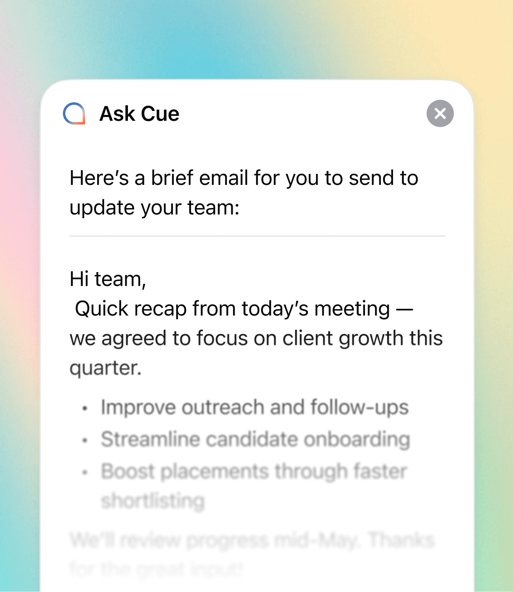 Sharing meeting highlights